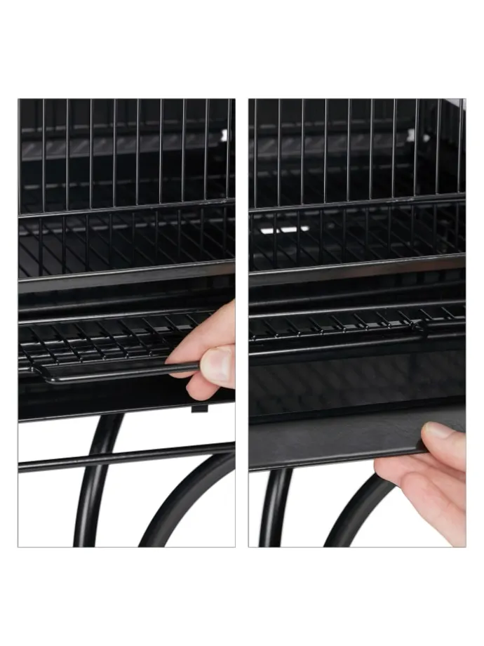Vogelkäfig in Schwarz - (B)55 x (H)146,5 x (T)50 cm