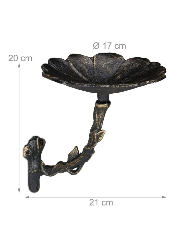 Vogeltränke Blüte in Bronze