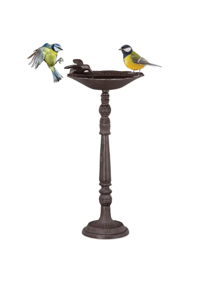 Vogeltränke Gartendeko in Braun
