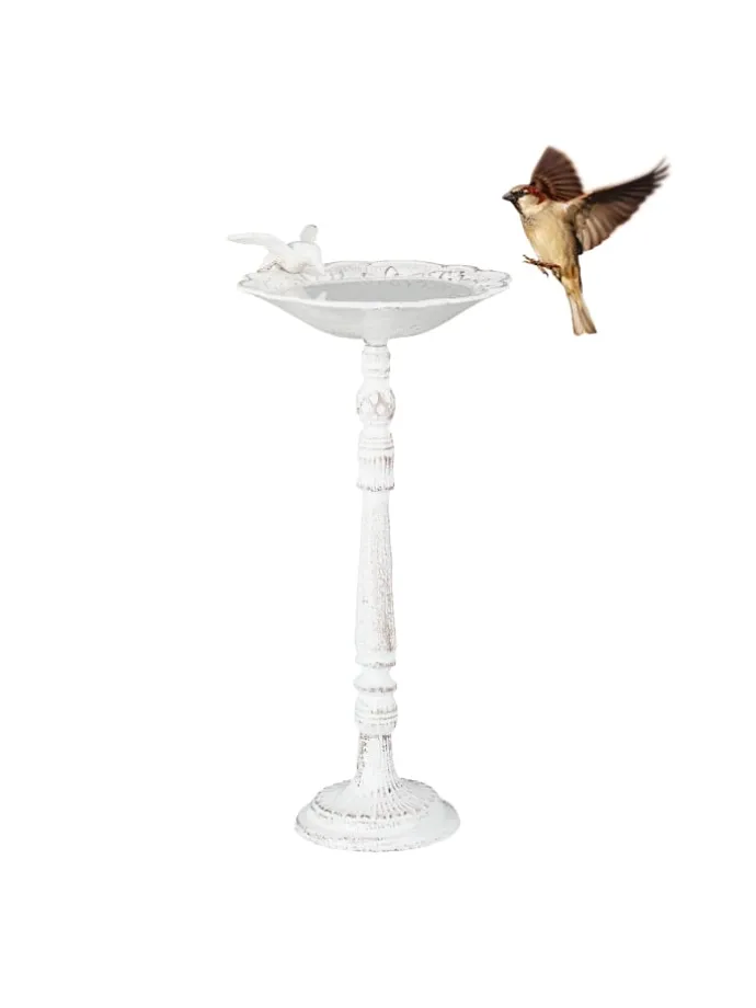 Vogeltränke in Weiß