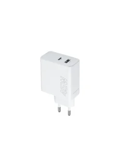45W Schnell-Ladegerät PD QC 1x USB-C 1x USB weiß