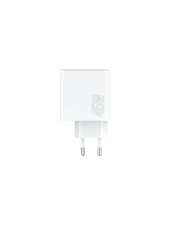 45W Schnell-Ladegerät PD QC 1x USB-C 1x USB weiß