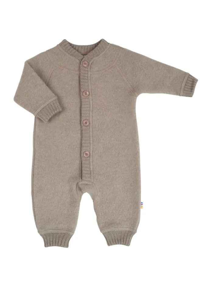 Wagenanzug Wollfleece in sesam melange