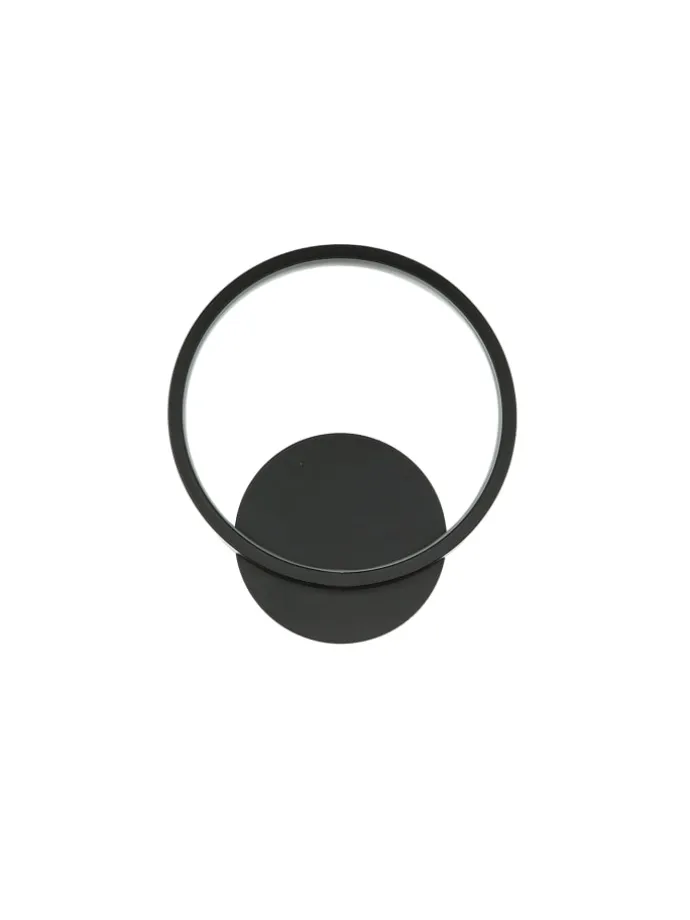 Wandlampe EEK F (B)19.5 x (H)22.5 cm in Schwarz