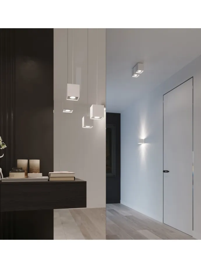 Wandleuchte GEO 1 in Weiß aluminium quadratische Lampe loft 1xG9 LED NICE LAMPS