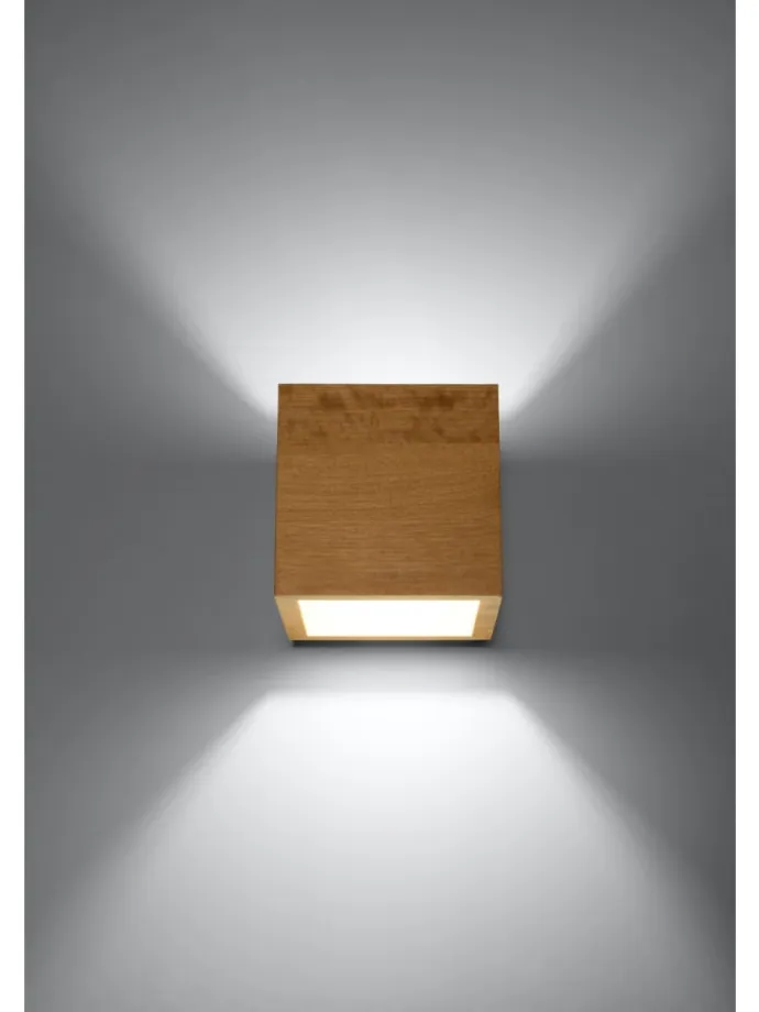Wandleuchte "GEO" in Natur Holz Lichtrichtung auf und ab 1xG9 LED NICE LAMPS