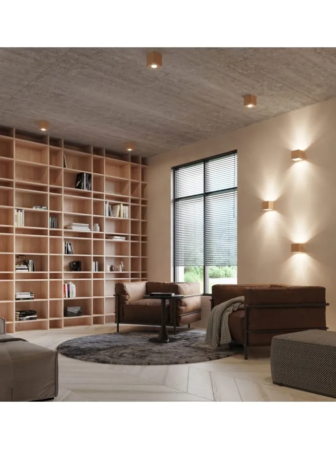Wandleuchte "GEO" in Natur Holz Lichtrichtung auf und ab 1xG9 LED NICE LAMPS