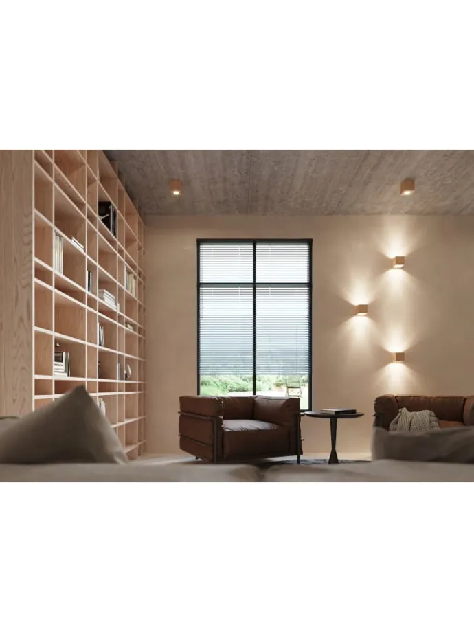 Wandleuchte "GEO" in Natur Holz Lichtrichtung auf und ab 1xG9 LED NICE LAMPS