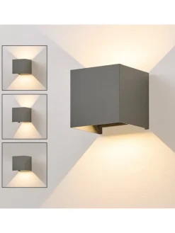 Wandleuchte LED 5W in grau modern 3000K warmweiß IP65