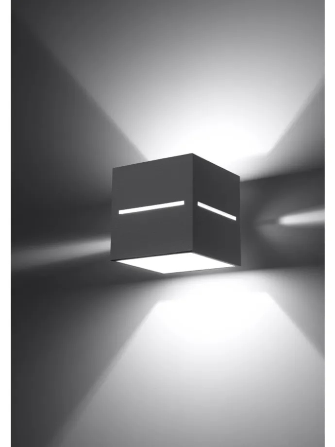 Wandleuchte LORUM 1 in Grau aluminium quadratische moderne Lampe G9 NICE LAMPS