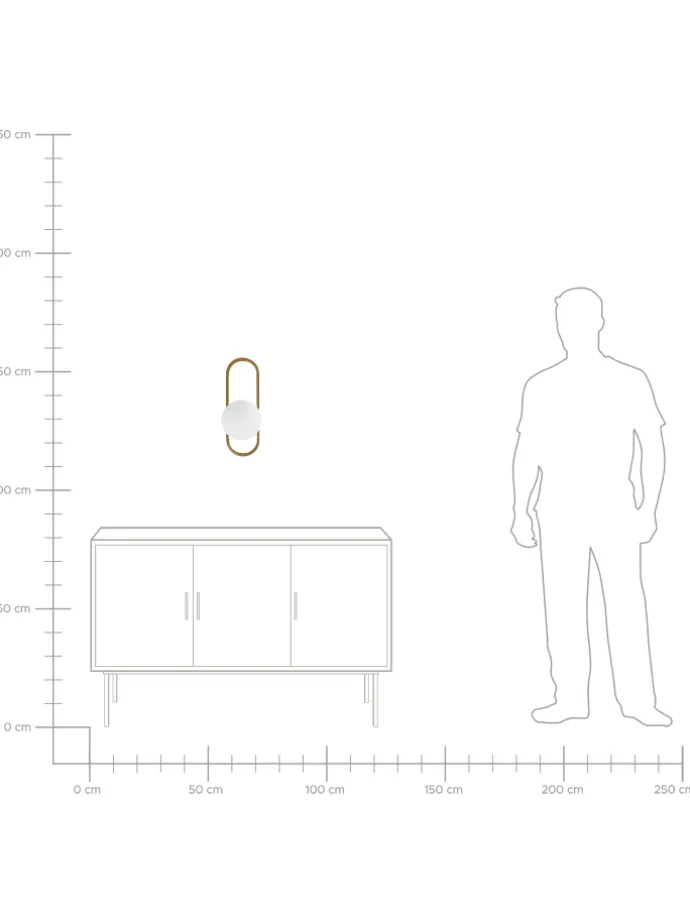 Wandleuchten VARDI in Gold/Weiß - (W) 15 x (H) 40 x (L) 18 cm