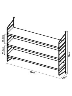 Wandregal Strängnäs in Hellgrün (H)50cm (B)60cm (T)15cm