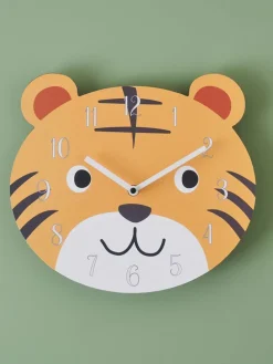 Wanduhr "Tiger" in Orange - (B)28 x (H)26 cm