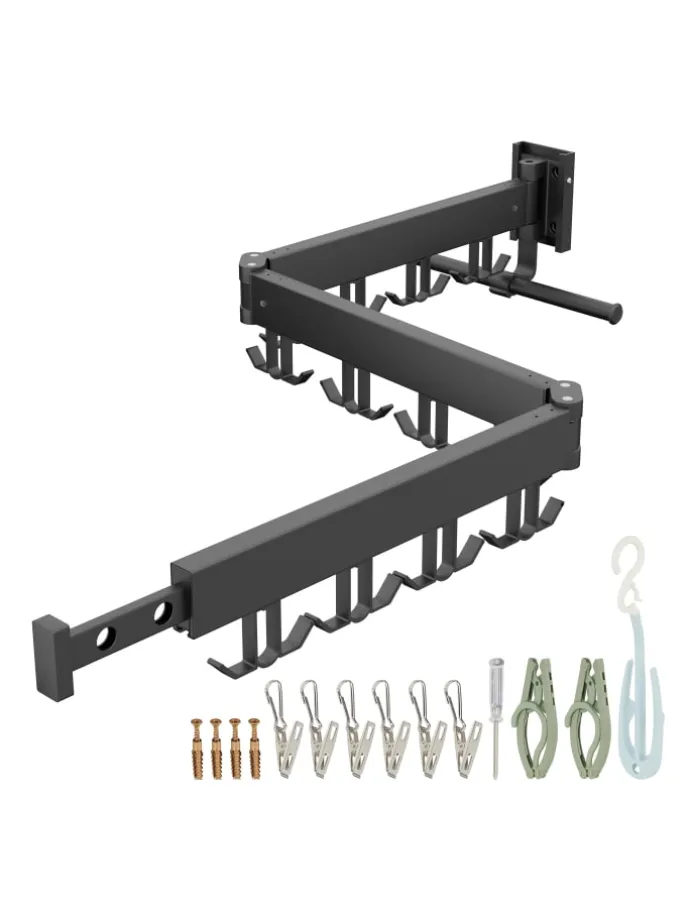 Wand-Wäscheständer in Schwarz