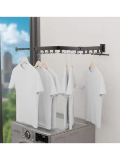 Wand-Wäscheständer in Schwarz