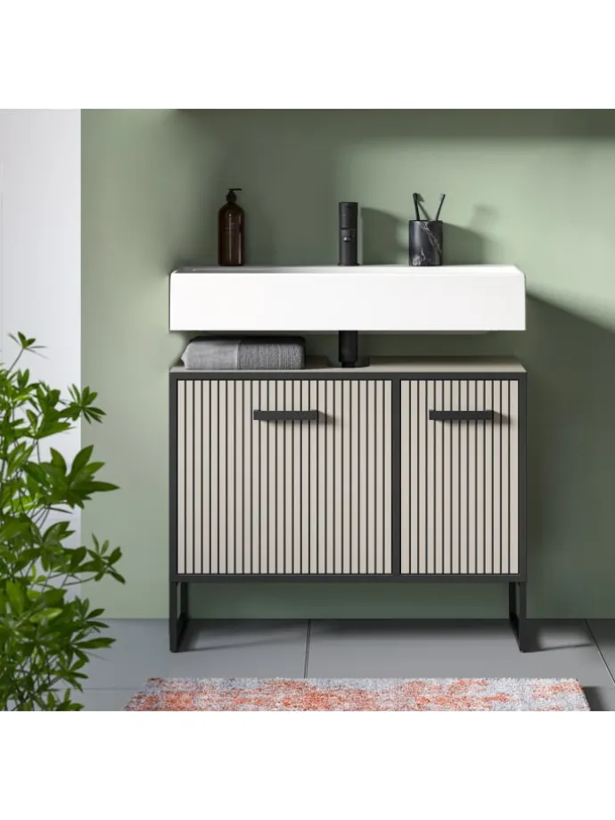 Waschbeckenunterschrank (B/H/T: 80x63x36 cm) in Kaschmir