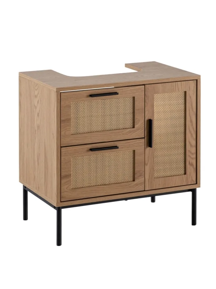 Waschbeckenunterschrank Eiche-Optik 60x60x40 cm mit Tür und