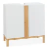 Waschbeckenunterschrank in Weiß/Natur - (B)60 x (H)60,5 x (T)30,5 cm