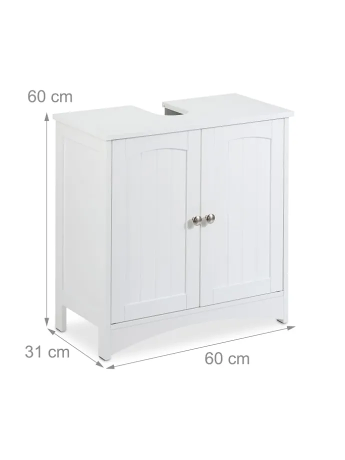 Waschbeckenunterschrank in Weiß - (B)60 x (H)60 x (T)31 cm
