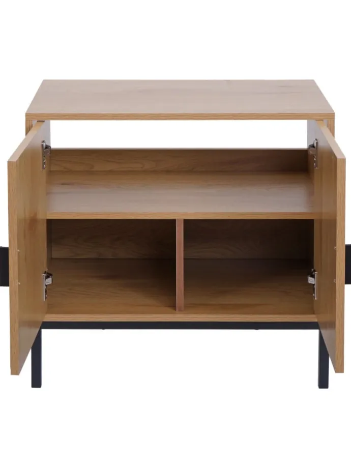 Waschbeckenunterschrank O42 mit 2 Türen, Holzoptik natur