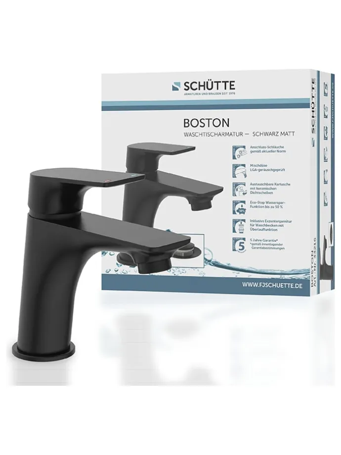 Waschtischarmatur "Boston" in Schwarz