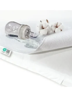 Wasserdichte Betteinlage 90 x 40 cm / Matratzenauflage in weiss