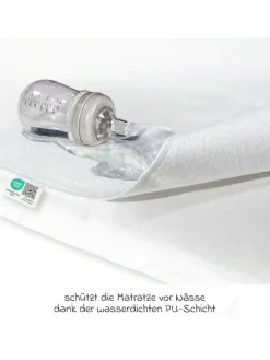 Wasserdichte Betteinlage 90 x 40 cm / Matratzenauflage in weiss