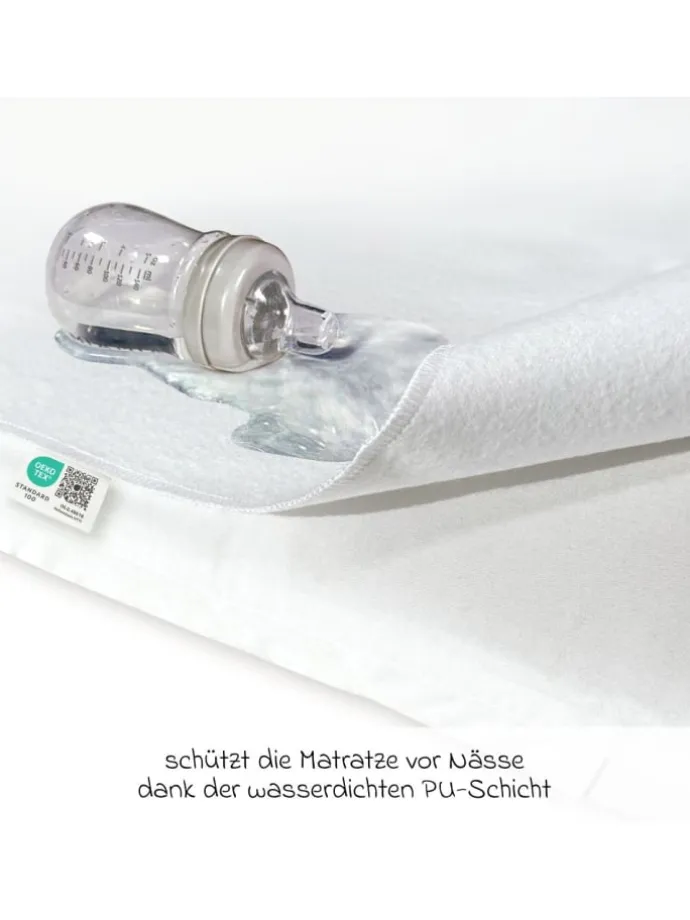 Wasserdichte Betteinlage 90 x 40 cm / Matratzenauflage in weiss