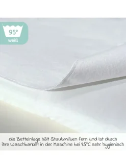 Wasserdichte Betteinlage 90 x 40 cm / Matratzenauflage in weiss