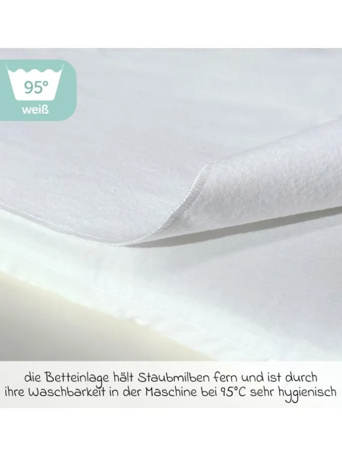 Wasserdichte Betteinlage 90 x 40 cm / Matratzenauflage in weiss