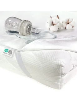 Wasserdichte Betteinlage 60 x 120 cm / Matratzenauflage in weiss