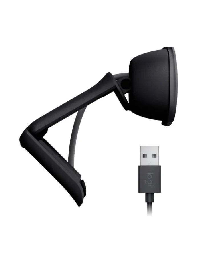 Webcam mit Klemm-Halterung 100 Full HD-Webcam 1920 x 1080 Pixel in Schwarz