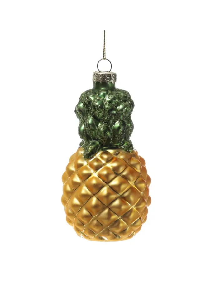 Weihnachtsbaumschmuck Ananas Erdbeere Glas H. 12cm/9cm in bunt