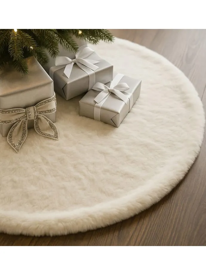Weihnachtsbaum-Teppich in Creme
