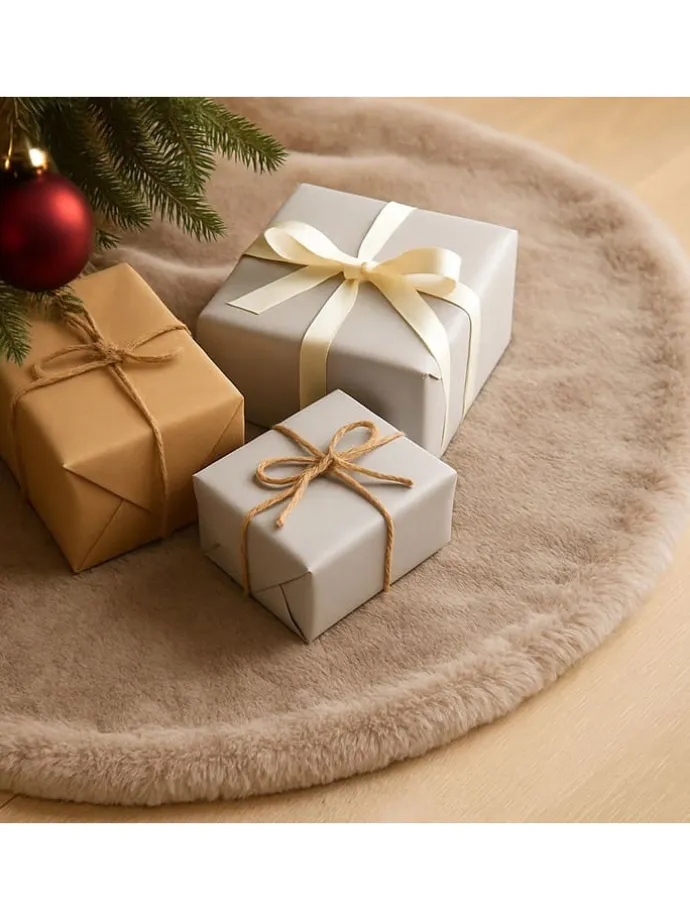 Weihnachtsbaum-Teppich in Beige