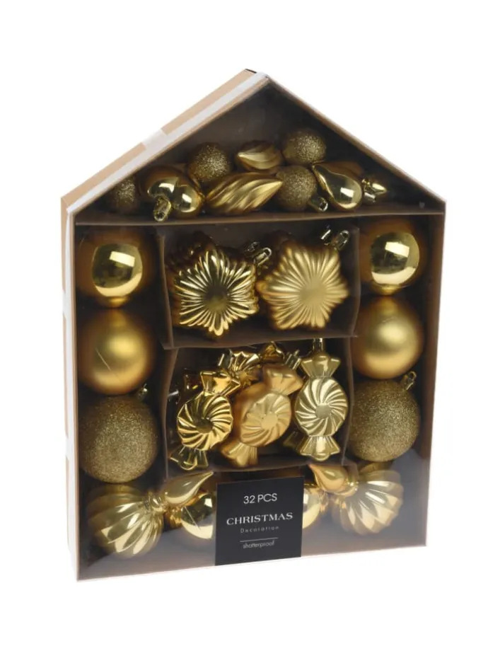 Weihnachtskugeln in gold