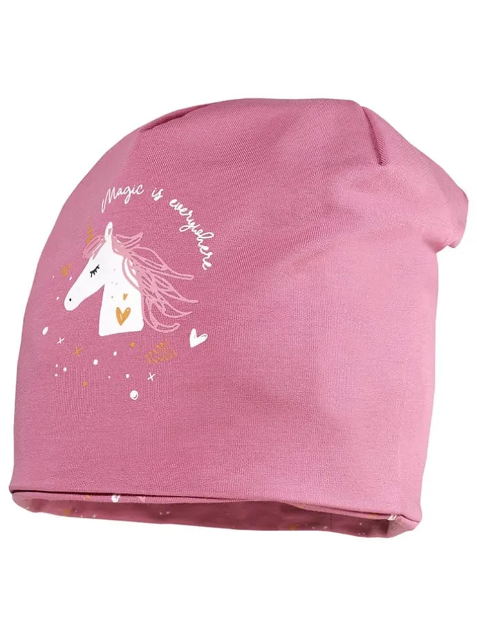 Wende-Beanie in Rosa