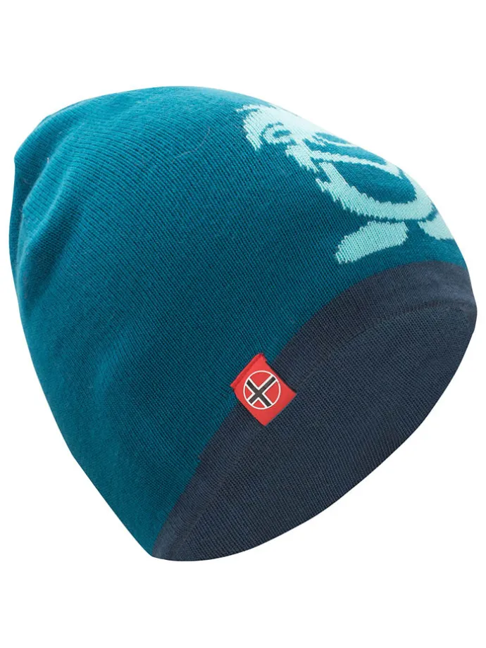 Wende-Beanie "Troll" in Blau/ Dunkelblau