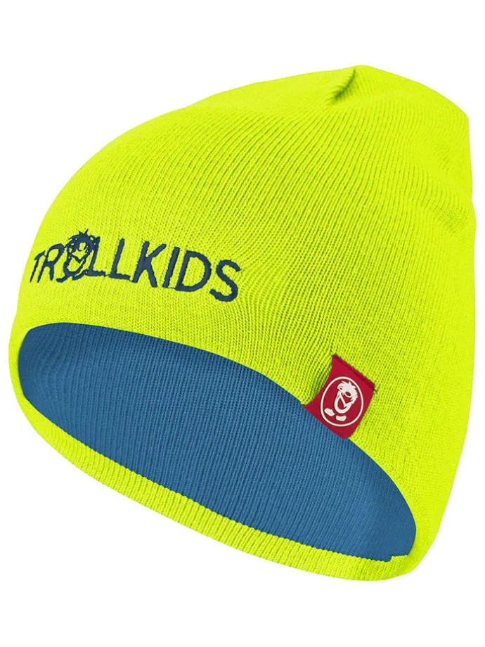 Wende-Beanie "Troll" in Blau/ Grün