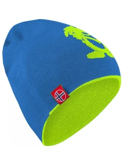 Wende-Beanie "Troll" in Blau/ Grün