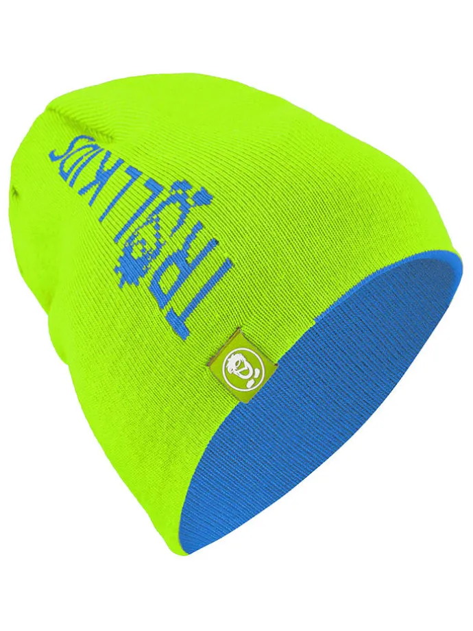 Wende-Beanie "Troll" in Blau/ Grün