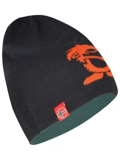 Wende-Beanie "Troll" in Schwarz/ Blau