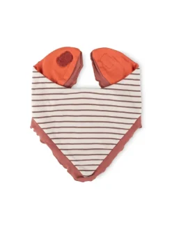 Wendehalstuch Savanne in Rost-Orange/Creme-Braun geringelt
