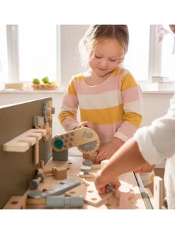 Werkbank für Kinder aus Holz mit 47 tlg. Zubehör Kinderwerkbank ab 3 Jahre