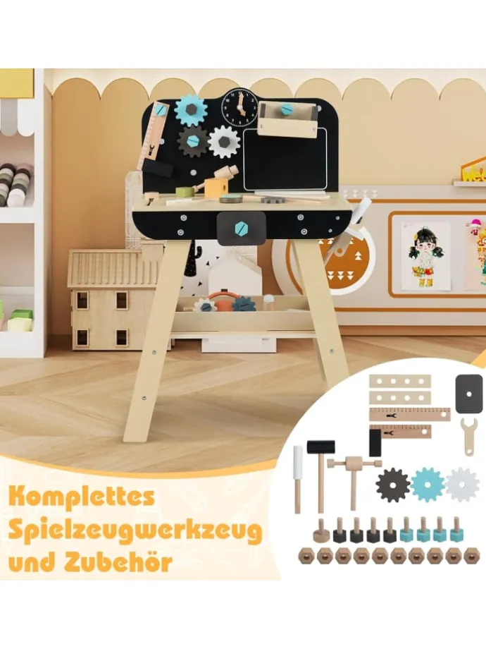Werkbank Kinder ab 3 Jahren in Hellbraun