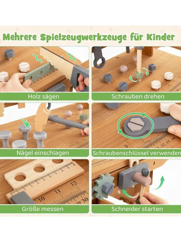 Werkbank Kinder Werkzeugbank ab 3 Jahren in Grün