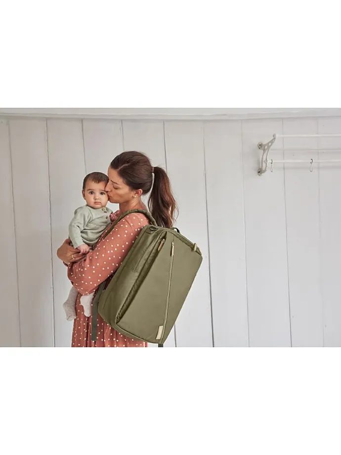 Wickelrucksack in Khaki - (L)35 x (B)15 x (H)45 cm