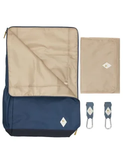 Wickelrucksack "On-the-go" in Dunkelblau - (B)32 x (H)45 x (T)14 cm