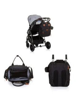 Wickeltasche, Kinderwagen in schwarz