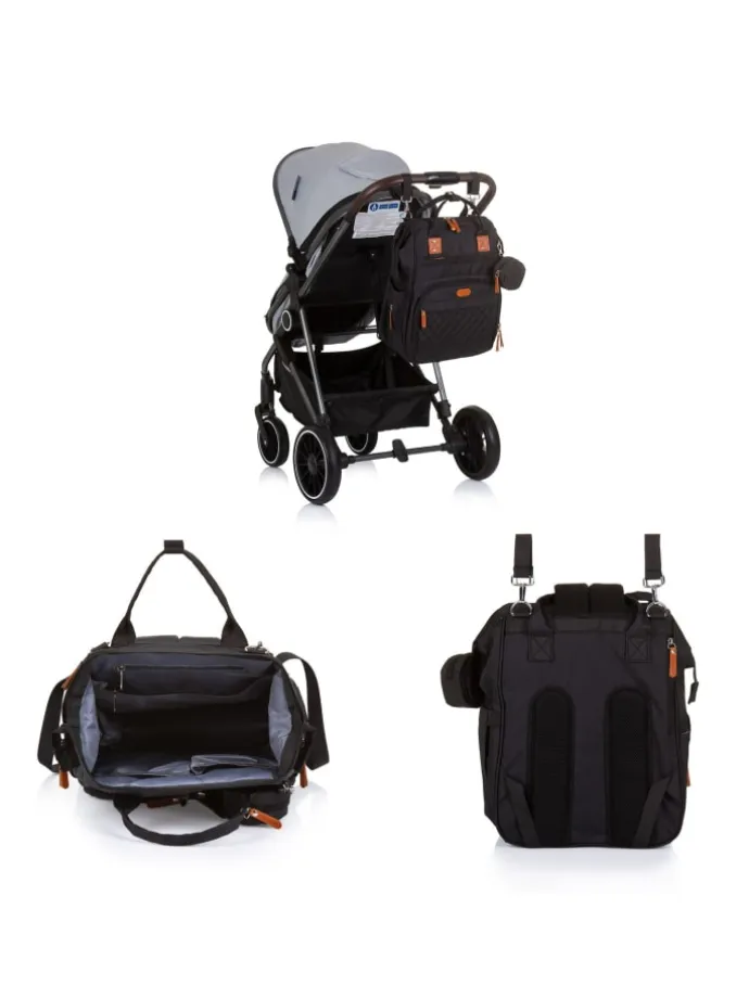 Wickeltasche, Kinderwagen in schwarz